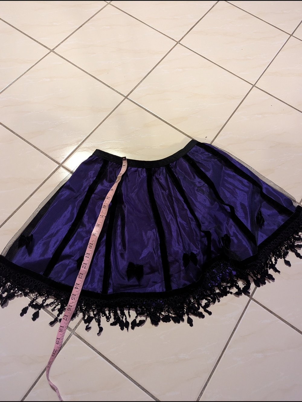 Purple Lace-Trim Skirt